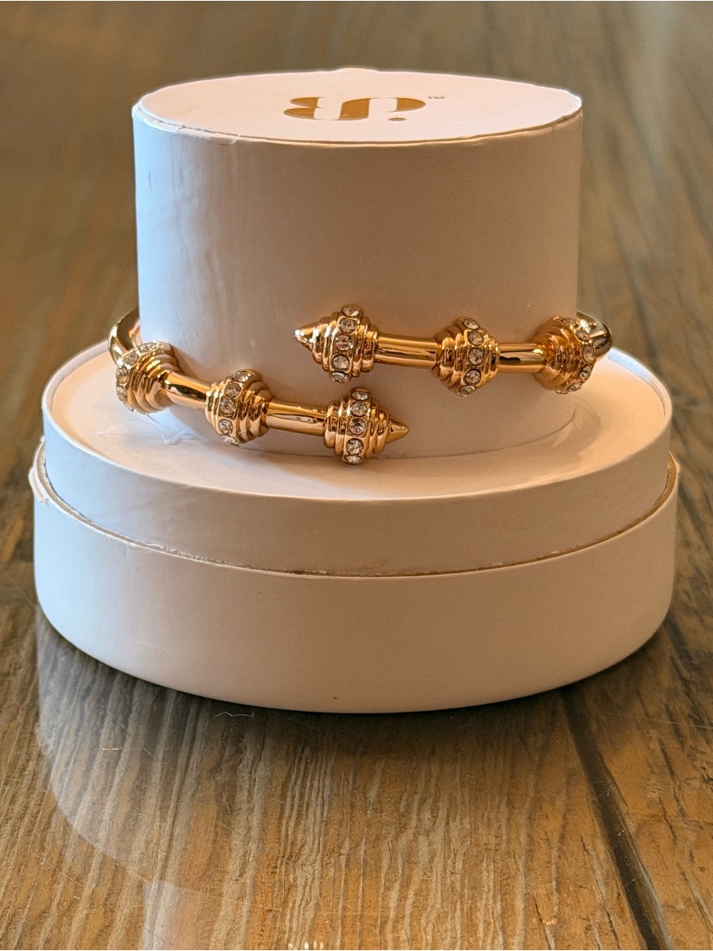 Bomb Party NWT! Gold Crystal-Embellished Open Cuff